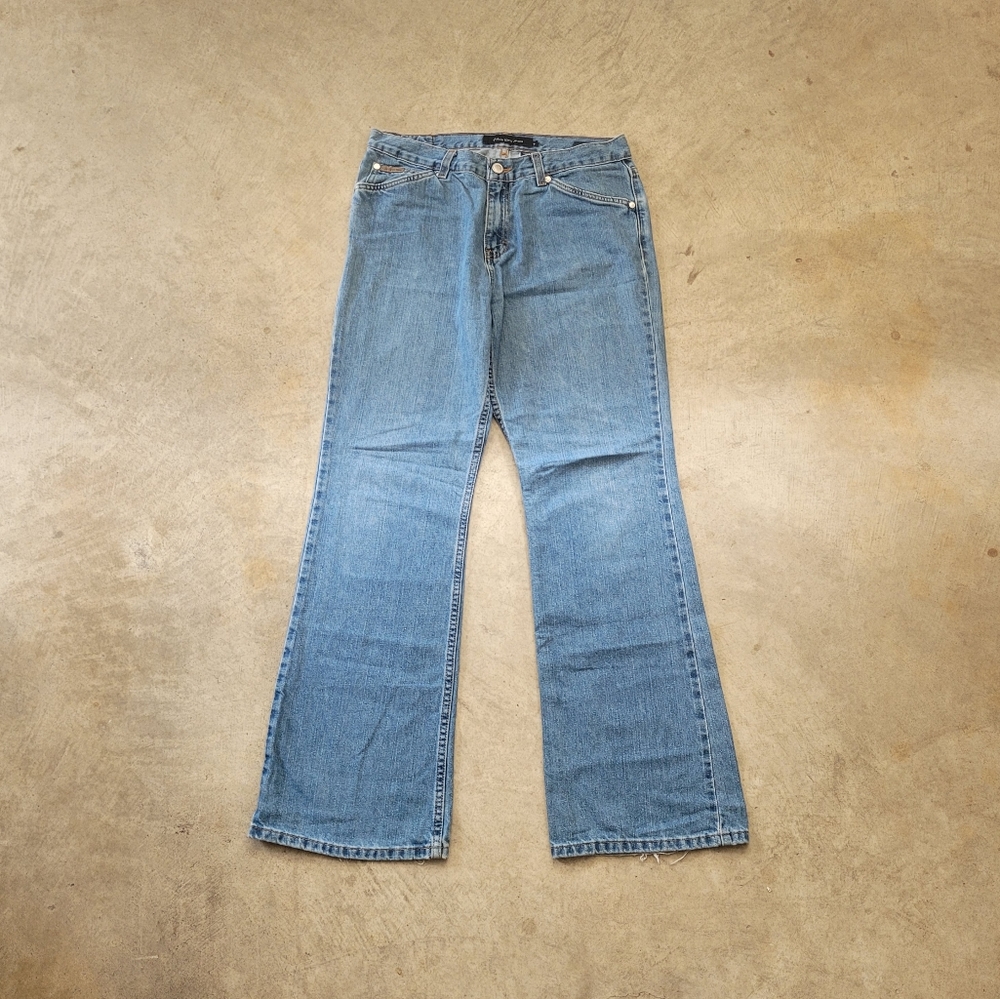 Calvin Klein Blue Distressed Flare Jeans
